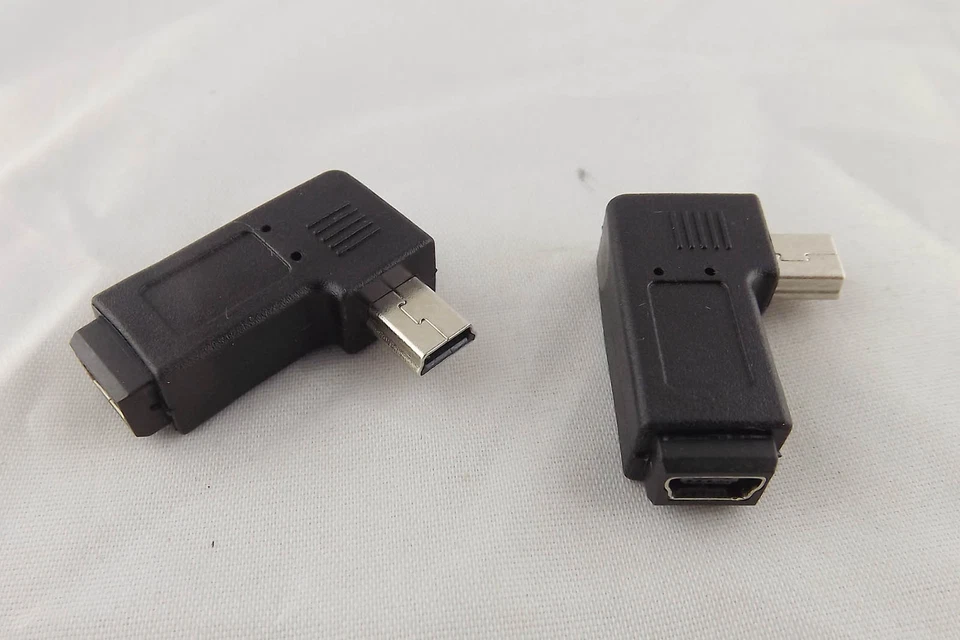 1x USB 2.0 Mini 5 Pin Male To Mini 5 Pin Female M/F Left Angle Adapter Connector - Image 2 of 4