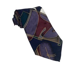 Chez Roffe Silk New York Abstract Pattern Multicolor Men  s Tie Necktie