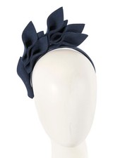 Navy felt flowers autumn  winter racing fascinator Max Alexander RRP 139