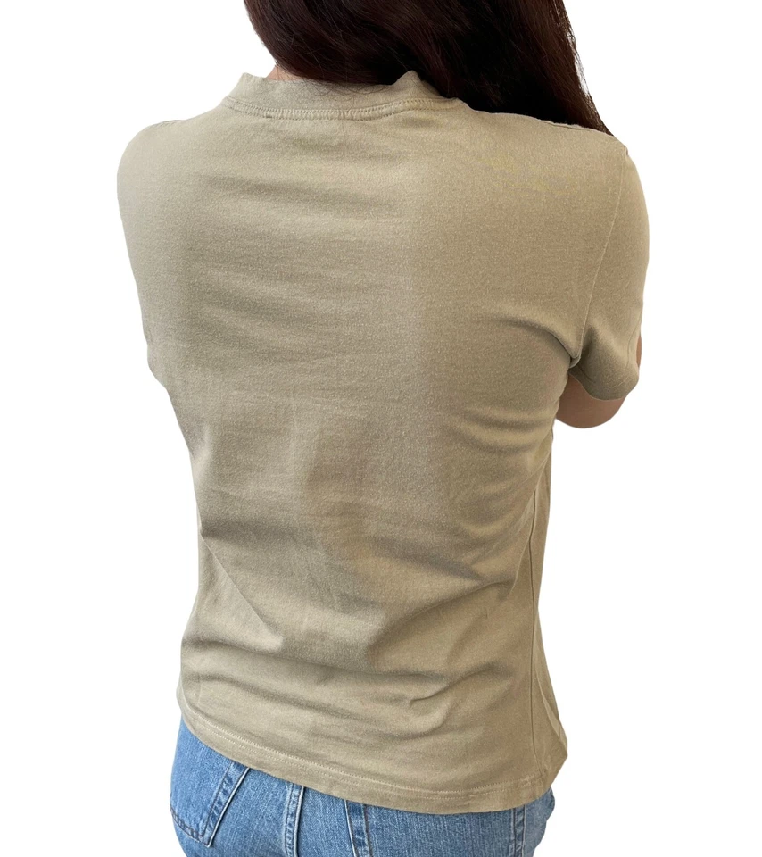 Camiseta Top Christian Dior Vintage 2003 Logo #38 Algodón Caqui Azul Manga Corta Foto 3 de 4