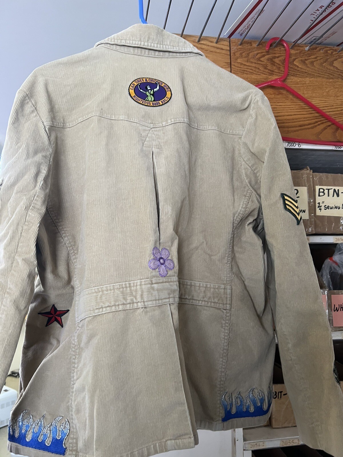 mossimo tan corduroy Jacket Custom Patch And Butt… - image 12