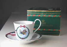 Royal Copenhagen JINGLE BELLS Oversized Cup & Saucer w/ Original Box!