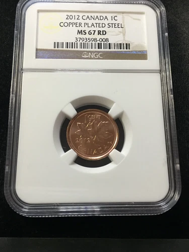 2012  (Magnetic)  NGC Graded Canadian,  Small One  Cent, **MS-67** #008