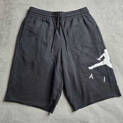 Nike Air Jordan Sweat Shorts Mens Small Jumpman Fleece Black White Logo BV5254 | eBay