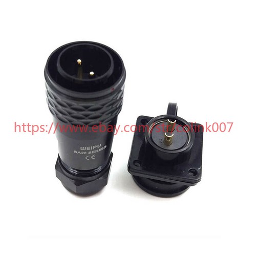 SA2010/P2, SA2013/S2 2 pin waterproof connector IP67 solder wire connector plugs - Picture 1 of 6