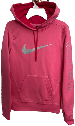 Nike Pink Therma-fit Sweatshirt Girls Size XS Pullover Hood Swoosh Just Do It - Picture 13 of 13