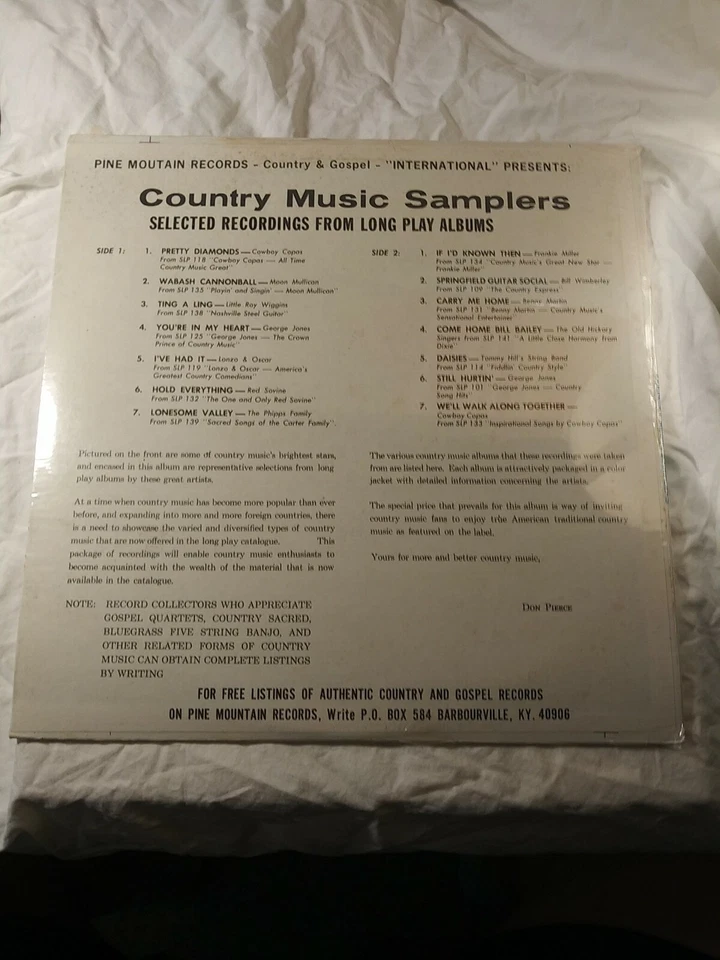 Country Music Samplers *SEALED* VINYL LP Pine Mountain Records / GEORGE JONES - Bild 3 von 4