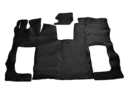 Tappetini In Eco-Pelle Neri Con Cuciture Blu Per Scania R (2013 - 2016
