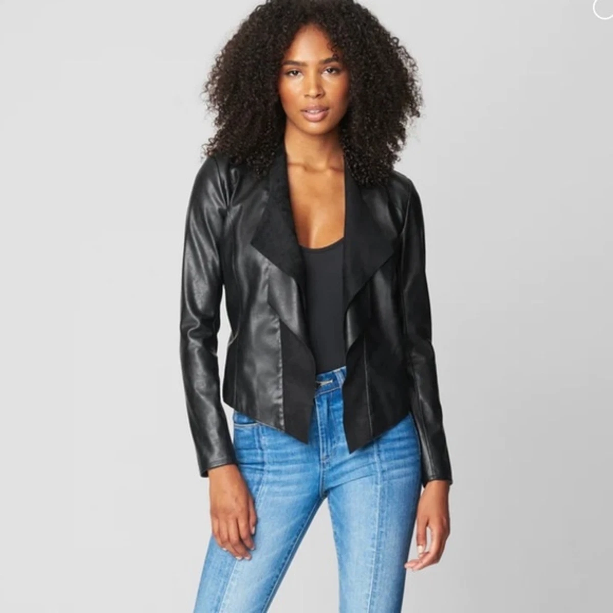 Drape-Front Leather Jacket