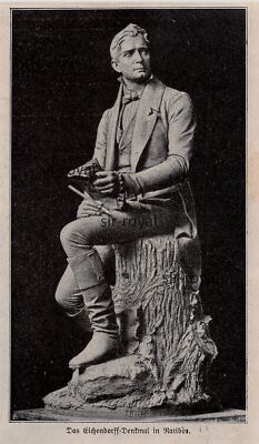Joseph von Eichendorff Monument Ratibor Poland Racibórz - 1910 ~8x14cm -