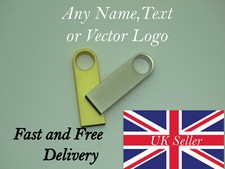 Usb Flash drive cute small metal 16gb USB2.0 Personalised any name Logo Text