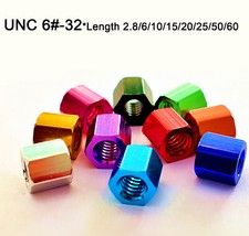 UNC 6#-32 Threaded Rod/Bar/Stud/Hexagon Hex Connector Long Nuts Aluminium Alloy