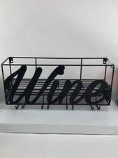 Home Wall Mount Hanging Wine Rack & Cork Holder for 4 Bottle&Wine Glass Rack