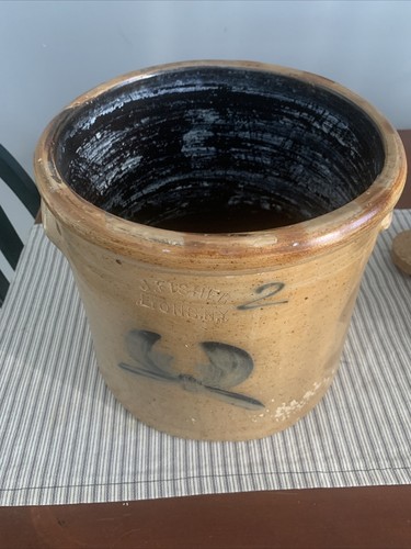 J. Fisher Lyons NY 2 Gallon Stoneware Crock - Butterfly Vintage - Picture 8 of 8