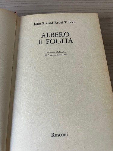 "LE MIE COLLEZIONI PERSONALI” ALBERO E FOGLIA Tolkien Rusconi 1976 Prima Ediz. - Foto 5 di 7