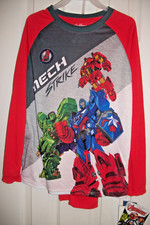 MARVEL AVENGERS 2-Pc Boys WINTER PAJAMA SET L 10-12 MECH STRIKE, SUPER HEROES