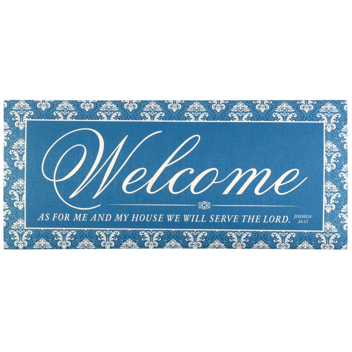 Welcome My House Serves Lord Blue 22 x 10 Rubber Outdoor Doormat