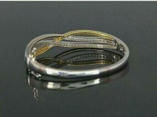 6.31Ct Round Simulated Yellow Citrine Women Bangle Bracelet 14KWhite Gold Plated - Picture 3 of 8