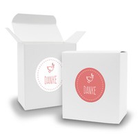 Itenga Set Gastgeschenk Danke 24X Geschenkbox Quader + Sticker Taube Taufe
