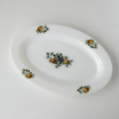 1 PLAT OVALE FLEURS POIS DE SENTEURS ARCOPAL FRANCE 178102 Blanc