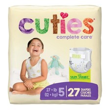 Cuties Complete Care Baby Diapers Baby Unisex Size 5 27 Pounds Disposable 108
