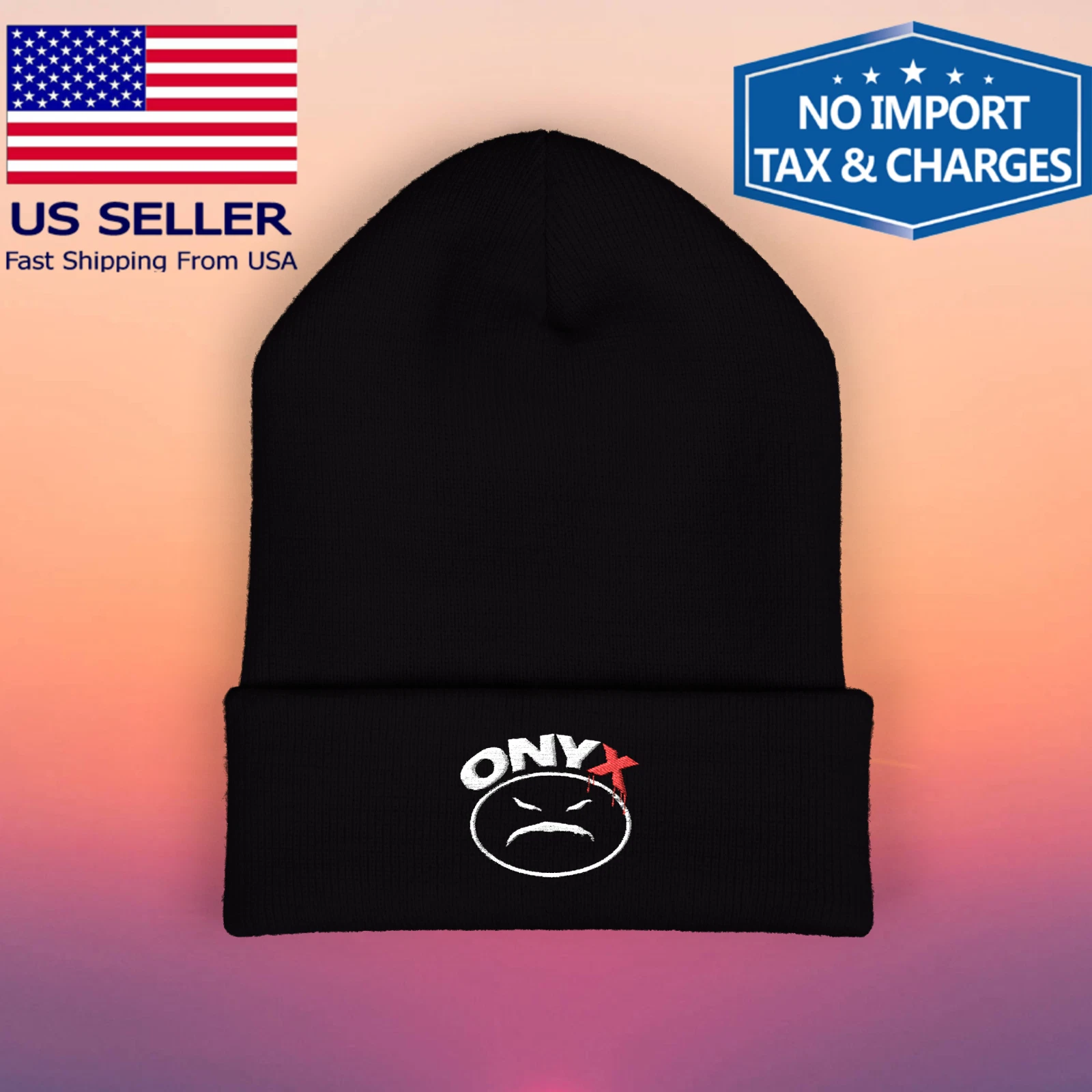 Onyx Wakedafucup Black Beanie Hat Size Adult