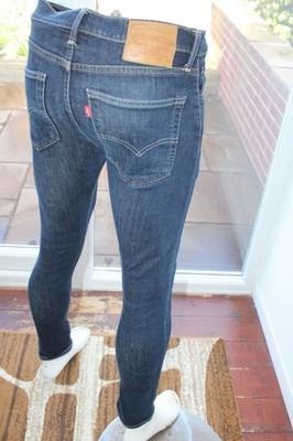 Herren 519 Levi W32 L30 Dunkelblau Indigo Levi's Stretch Jeans Taper Skinny 32S