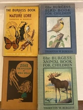 3 Classic Burgess Books For Children. Bonus Book Zeke The Raccoon 