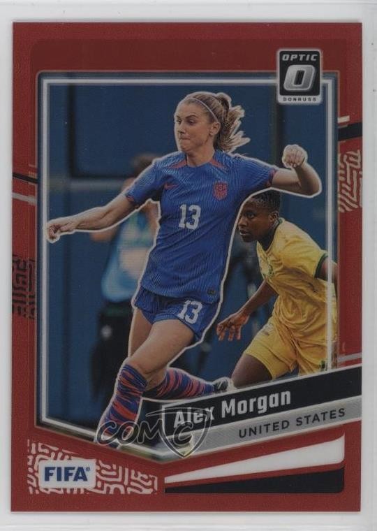 2023-24 Panini Donruss FIFA Optic Red Prizm /299 Alex Morgan #64 13px