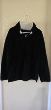 Black Fleece 1/4 Zip Pullover Sweatshirt Women's Medium 100 Polyester