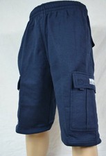 Pro Club Men Navy Big Tall Cotton Twill Cargo Short Belt Size 54 Streetwear