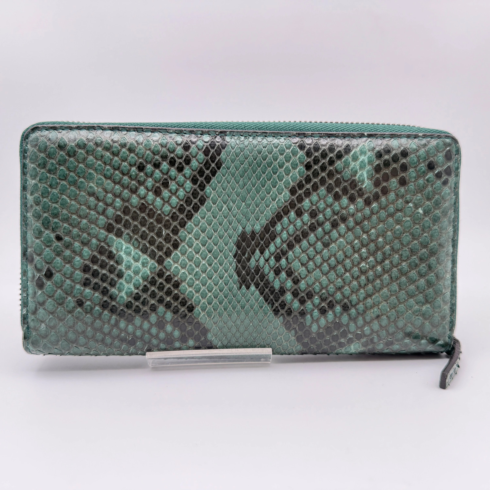 Gucci Python Green Leather Unisex Long Wallet Used - image 2