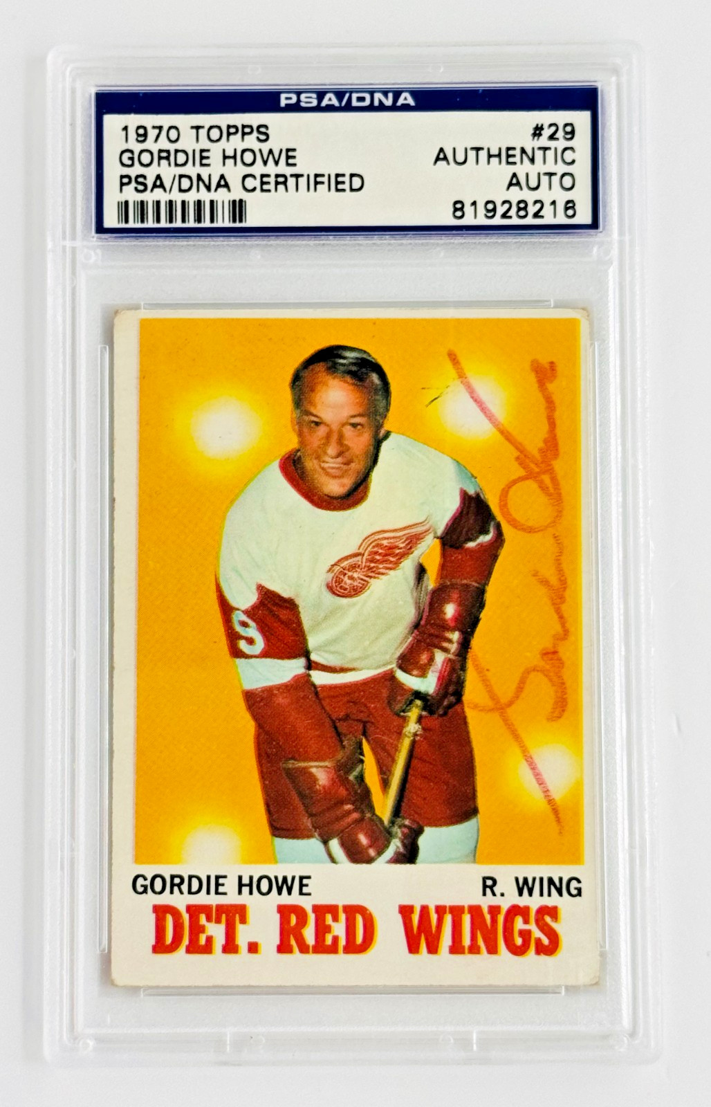 1970 Topps Gordie Howe PSA DNA Authentic Auto Red Wings HOF