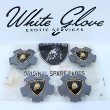 Genuine Lamborghini Center Cap Titanium Gray Set For Callisto Wheels 400601147d