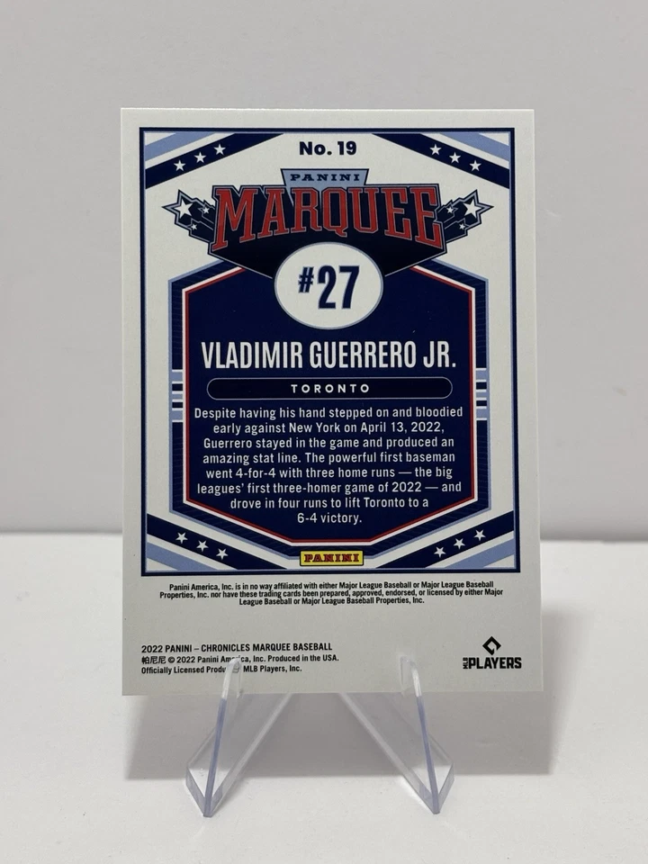 2022 Panini Marquee red VLADIMIR GUERRERO JR. #ed 19/199! Toronto Blue Jays - Image 3 of 3