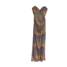 Free People Boho Maxi Dress L Bustier Open Back Side Slit Artsy Festival