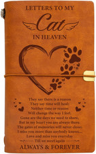 Cat Memorial Gifts for Loss of Cat, Cat Memorial Leather Journal, Pet Loss Sympa