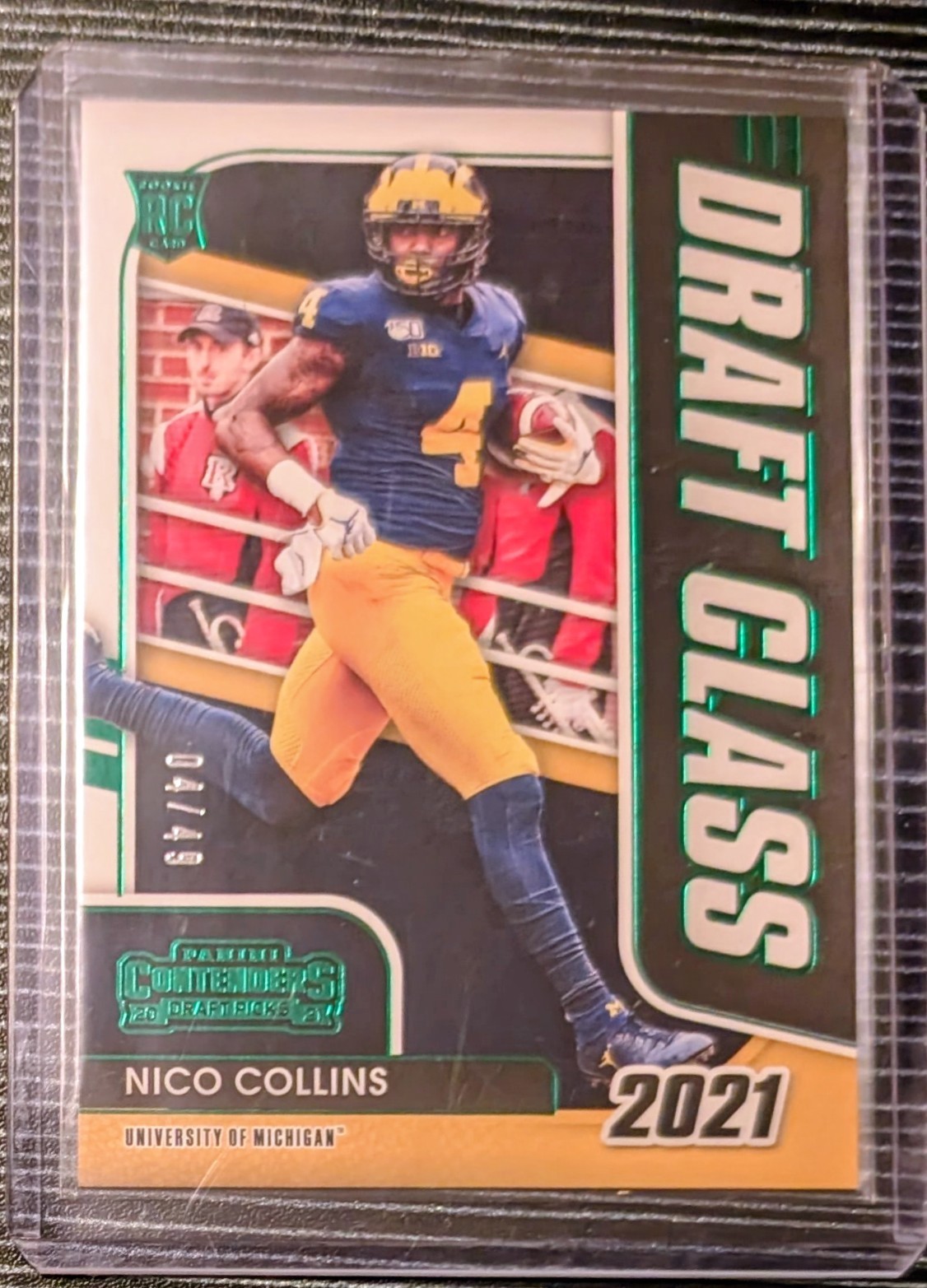 Nico Collins Panini Contenders Draft Picks Draft Class #28 Green