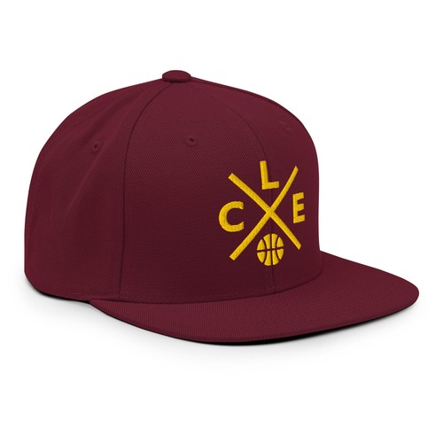 Cleveland Basketball Retro CLE Cross Snapback Hat Baseball Cap - Foto 5 di 10