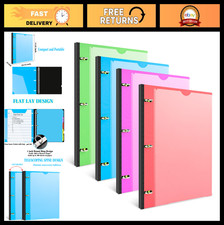 Telescoping 1 Inch 3 Ring Binder Set - 4 Pack, Flexible Custom Cover, 225 Sheet