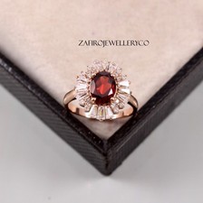 Garnet Ring, January Birthstone, 925 Sterling Silver, Engagement Ring, Gift Her