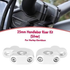 Motorcycle Handlebar 25mm Handle Bar Riser Kit Adapter For Harley Yamaha Silver