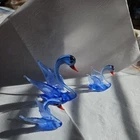 Vintage Murano Style Art Glass Mini Swan Family Set of 3 Excellent Condition