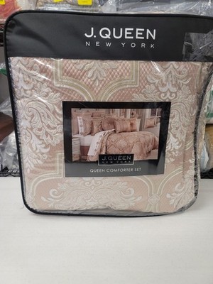 J Queen New York Rosewater 4 Piece Queen Comforter Set Blush
