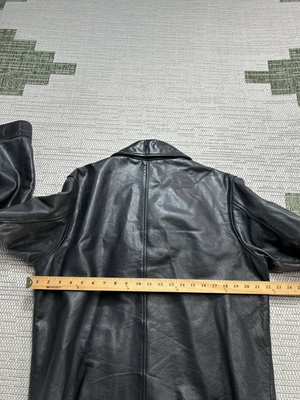 Vtg Y2k Banana Republic Jacket Mens Large Black Leather Heavy | eBay