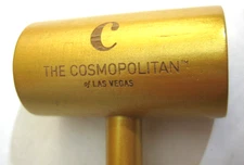 Souvenir Gavel Cosmopolitan Hotel Las Vegas Gold Wood 7.25 x 2.5" Logo Engraved