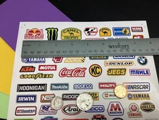 1/8 RC Race Sponsor Decal Sheet White Waterproof Vinyl Traxxas Redcat RC10 ✂️