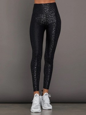 Carbon38 Takara Shine High Rise 7/8 Leggings   Leopard Print (Black)  NWT Size S