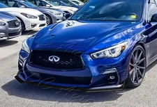 For 18-24 Infiniti Q50 Sport Real Carbon Fiber Front Bumper Body Kit Spoiler Lip