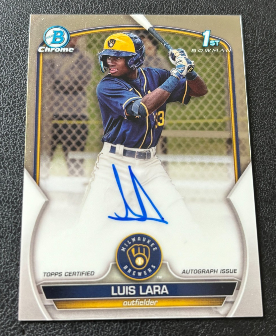 Luis Lara 2023 Bowman Chrome 1st Prospect Auto Autograph - #CPA-LL - Brewers